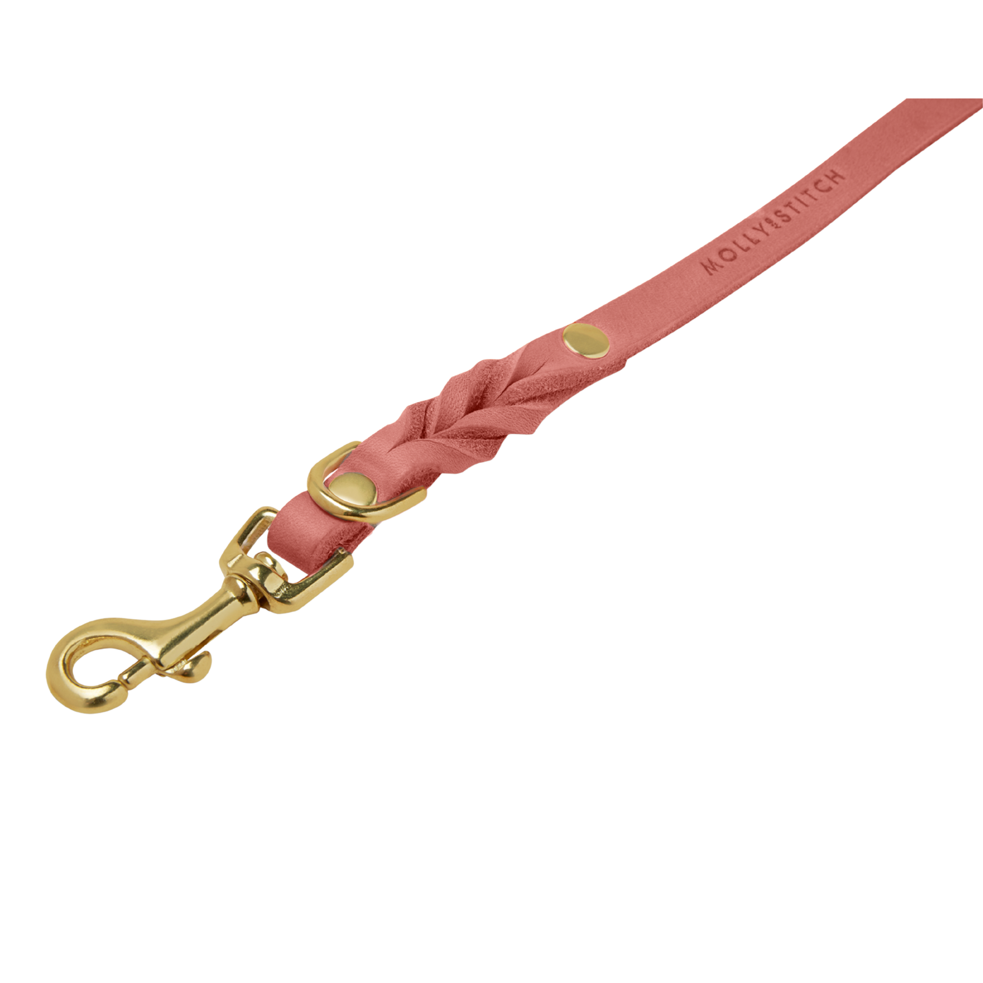 Butter Leather 3x Adjustable Dog Leash - Coral