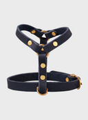 Butter Leather Y Harness - Navy Blue