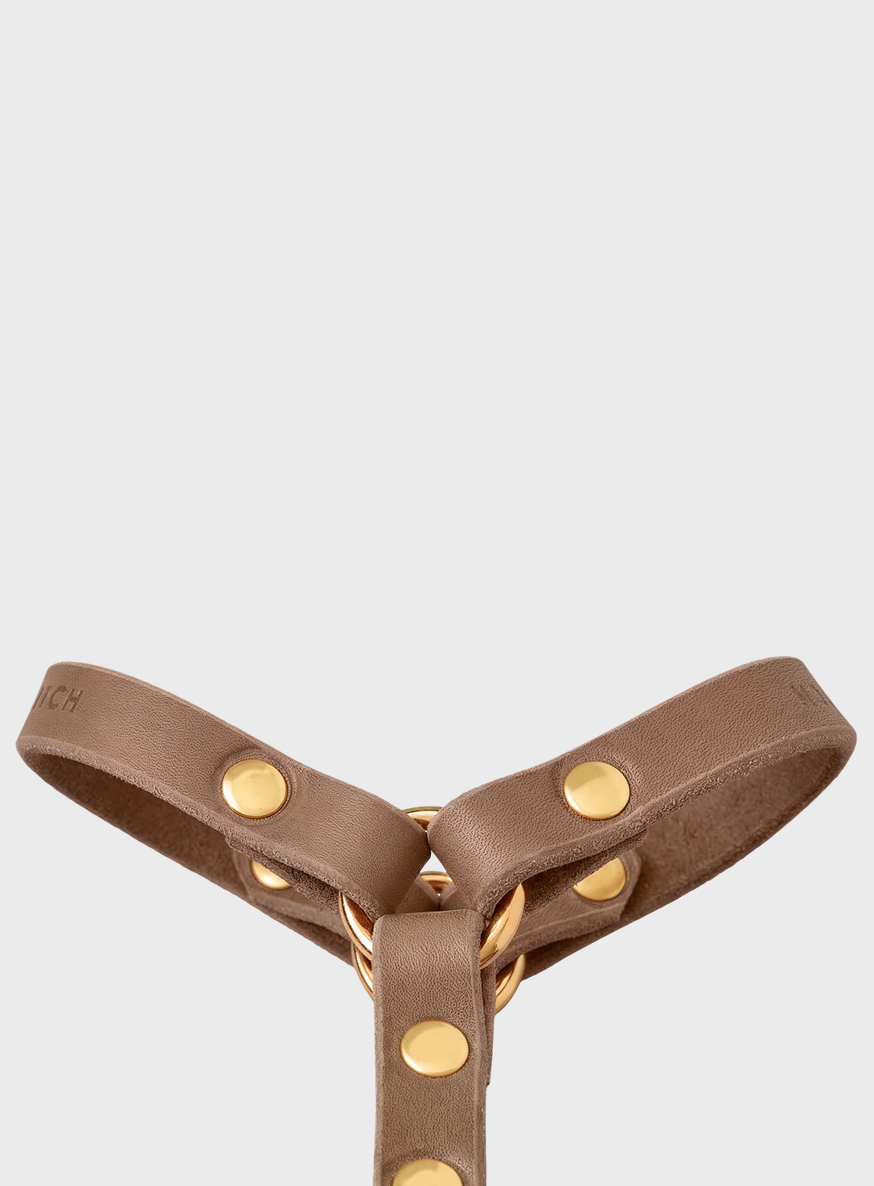 Butter Leather Y Harness - Taupe