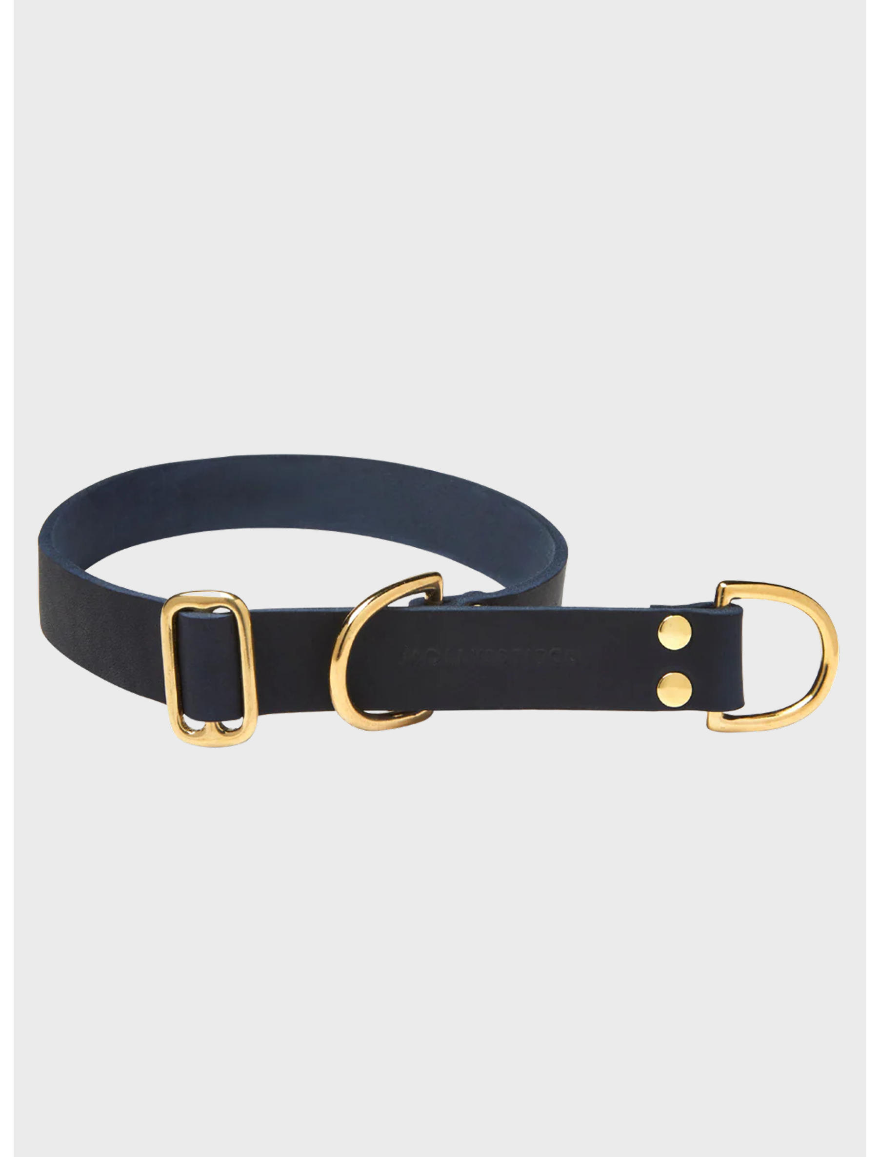 Butter Leather Retriever Dog Collar - Navy Blue