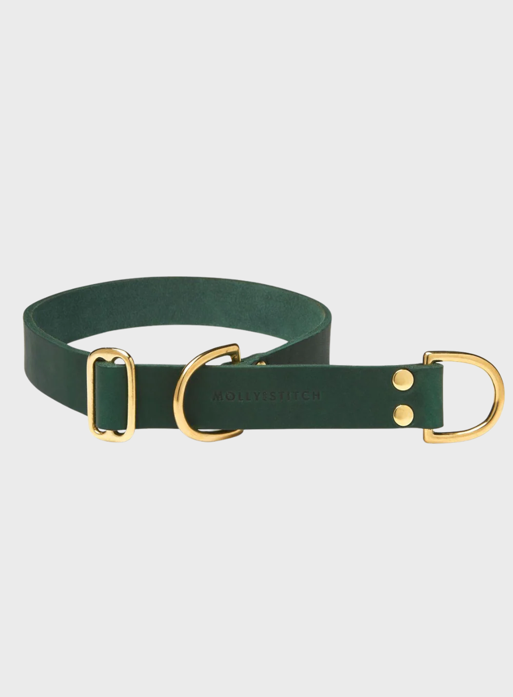 Butter Leather Retriever Dog Collar - Forest Green