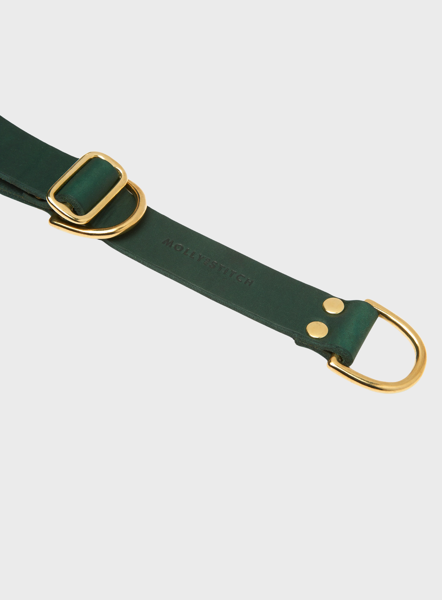 Butter Leather Retriever Dog Collar - Forest Green