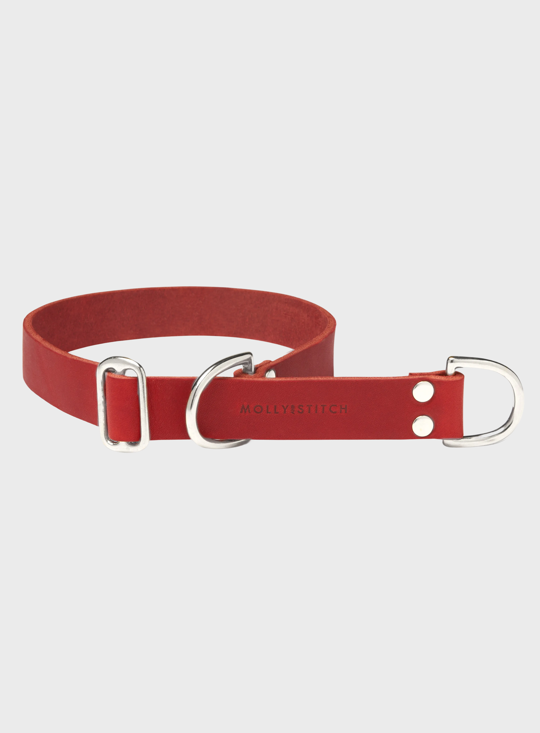 Butter Leather Retriever Dog Collar - Chili Red