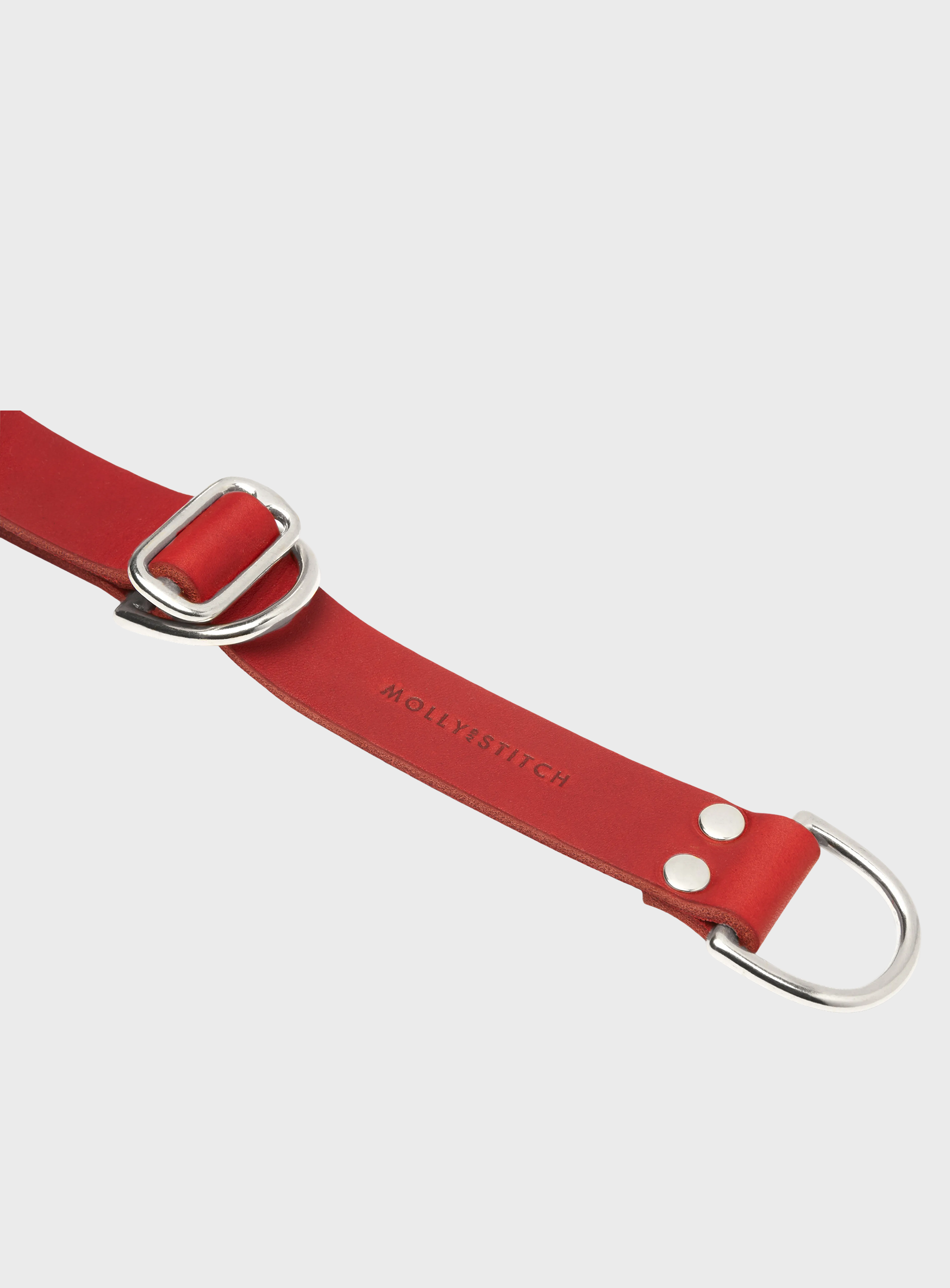 Butter Leather Retriever Dog Collar - Chili Red