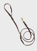 Butter Leather 3x Adjustable Dog Leash - Classic Brown