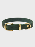 Butter Leather Dog Collar - Forest Green
