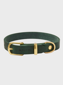 Butter Leather Dog Collar - Forest Green