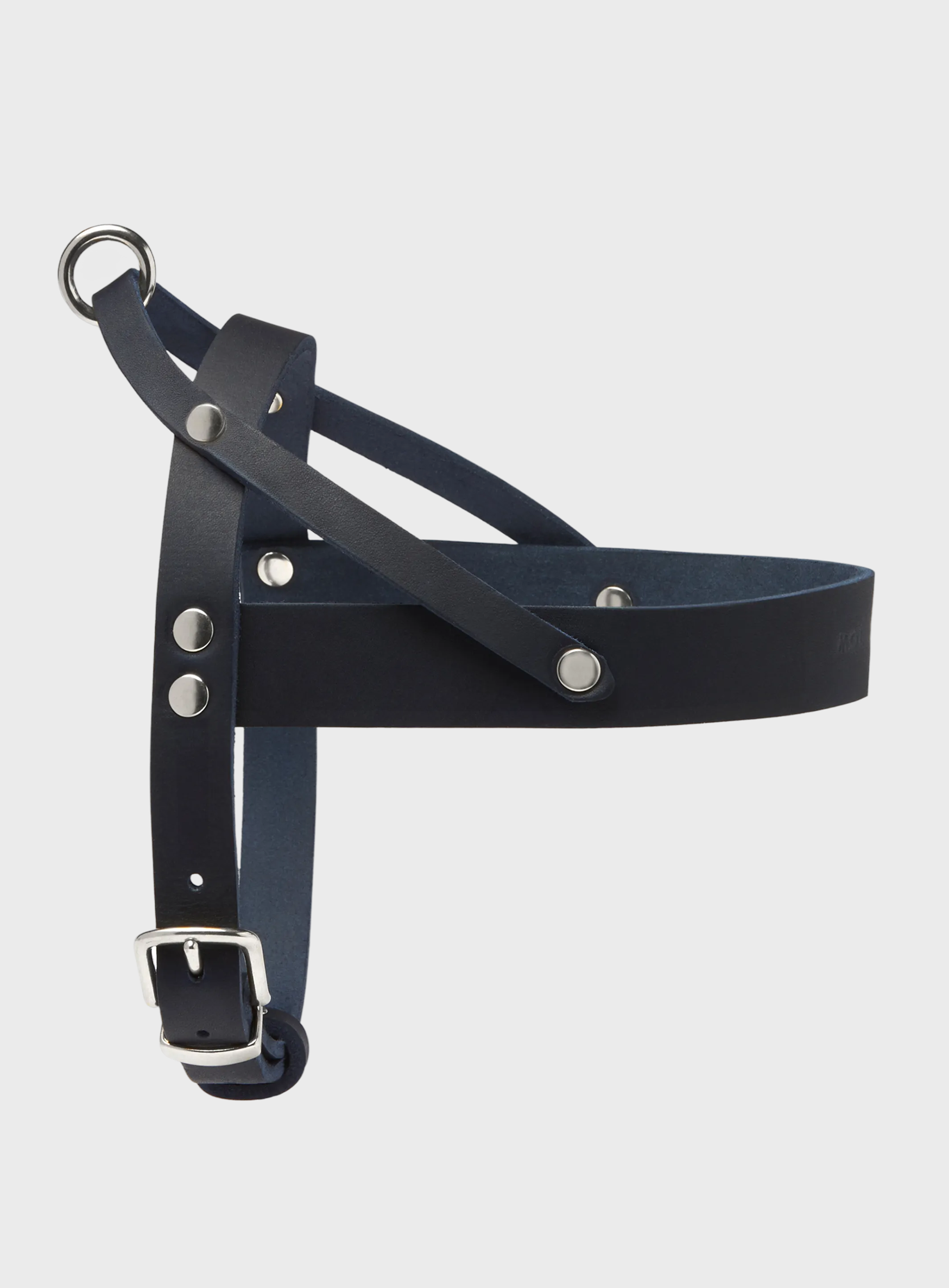 Butter Leather Dog Harness - Navy Blue