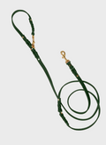 Butter Leather 3x Adjustable Dog Leash - Forest Green