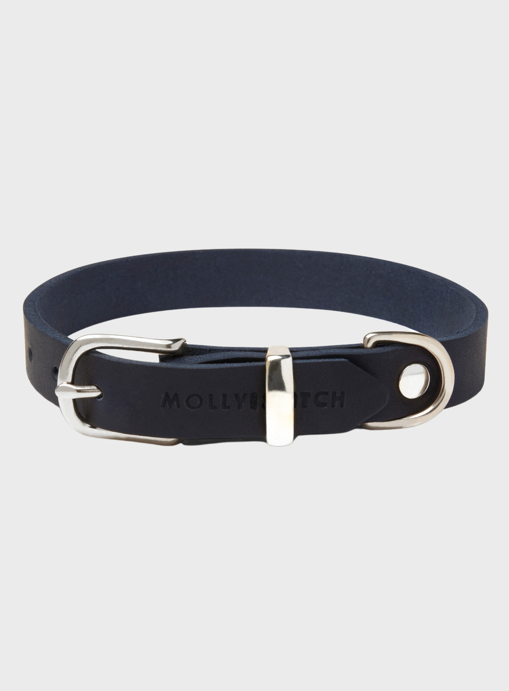 Butter Leather Dog Collar - Navy Blue
