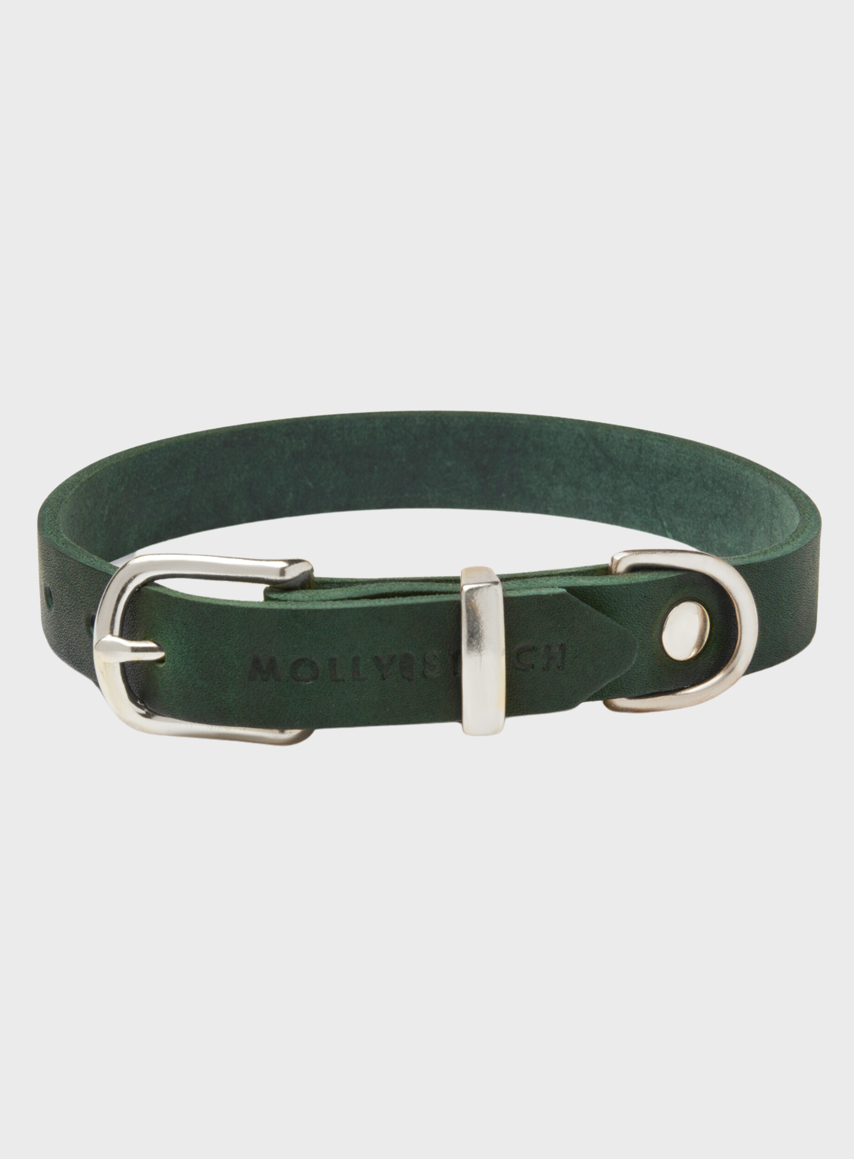 Butter Leather Dog Collar - Forest Green