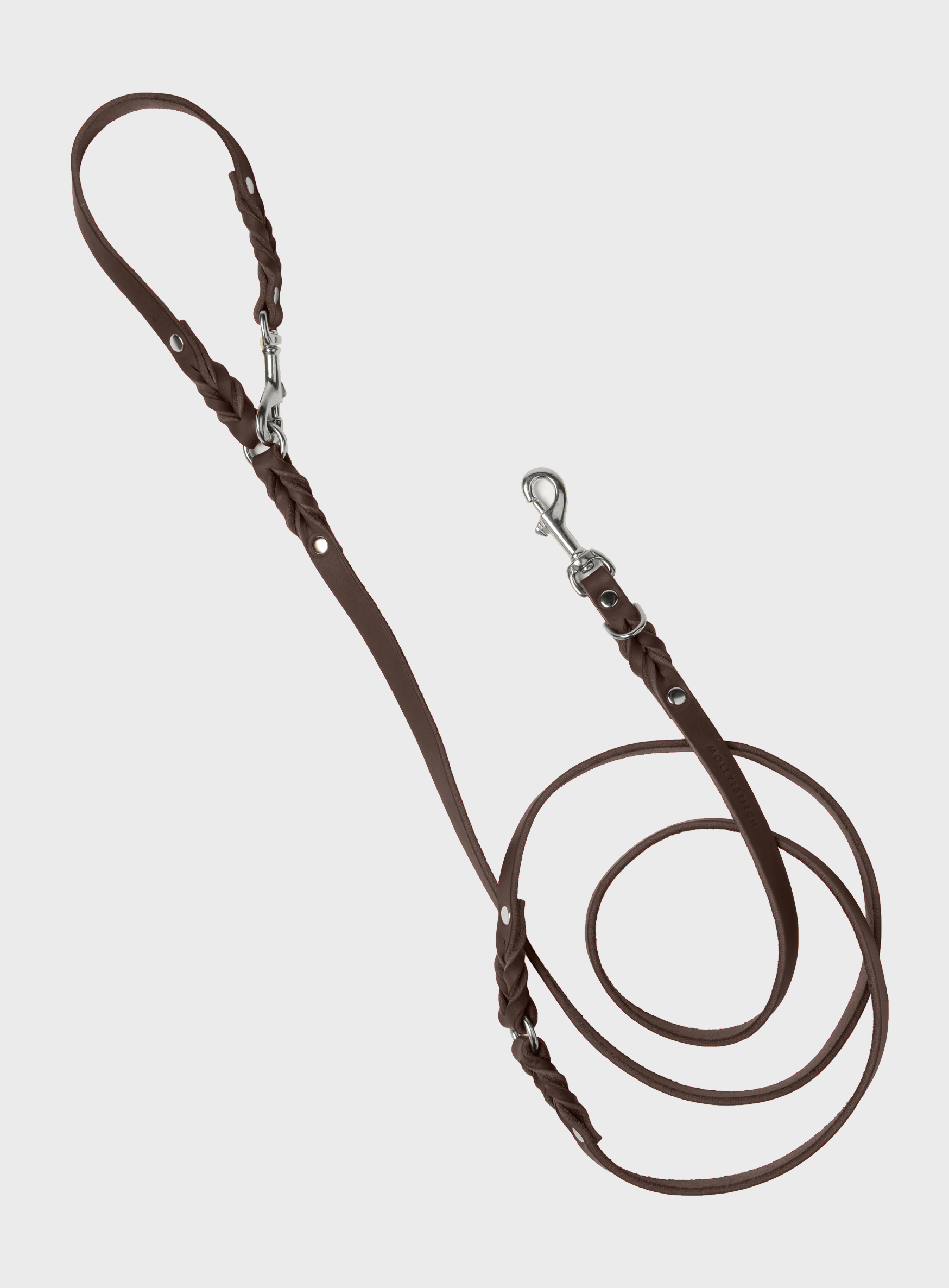 Butter Leather 3x Adjustable Dog Leash - Classic Brown