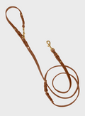 Butter Leather 3x Adjustable Dog Leash - Sahara Cognac