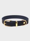 Butter Leather Dog Collar - Navy Blue