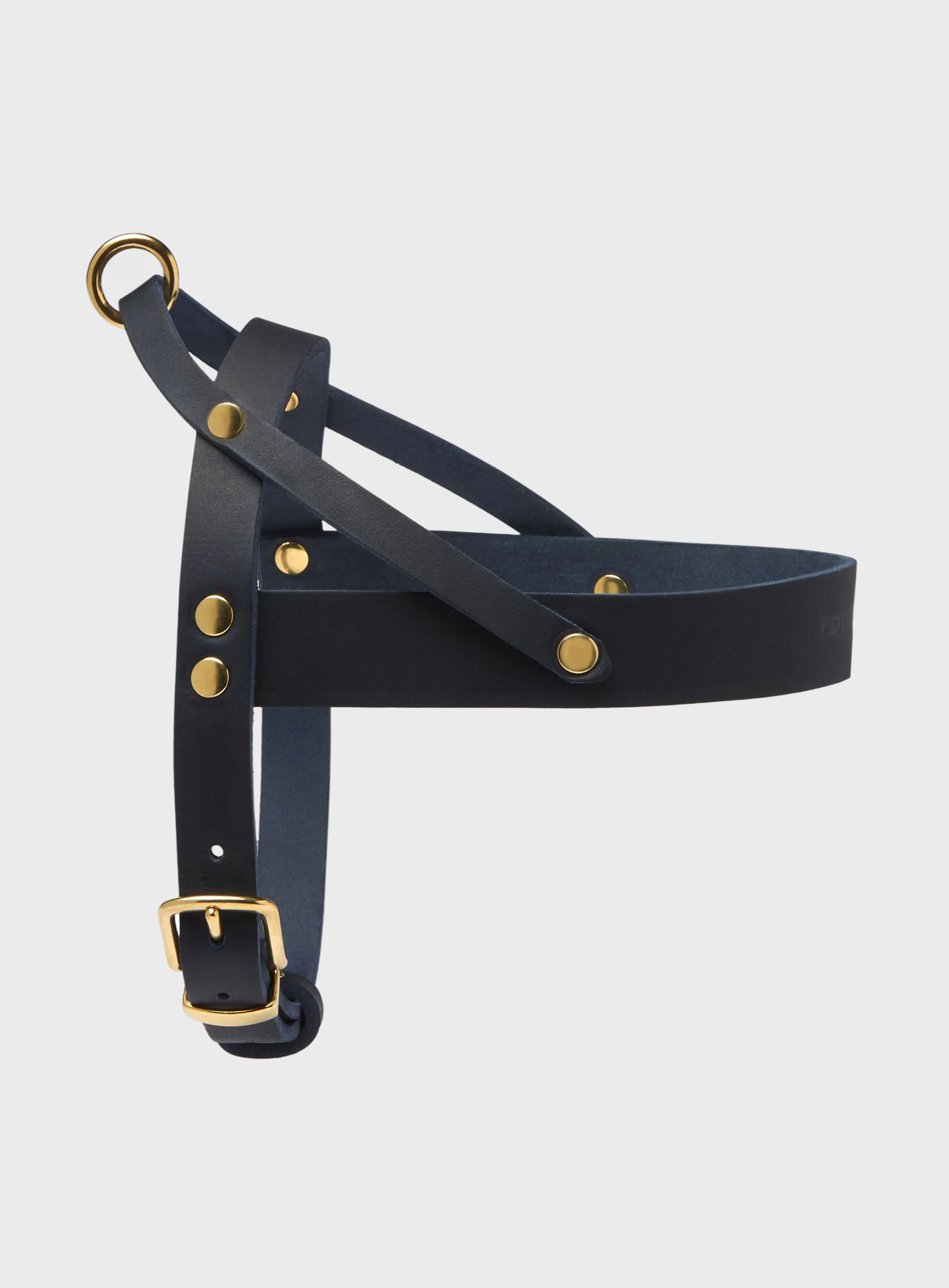 Butter Leather Dog Harness - Navy Blue