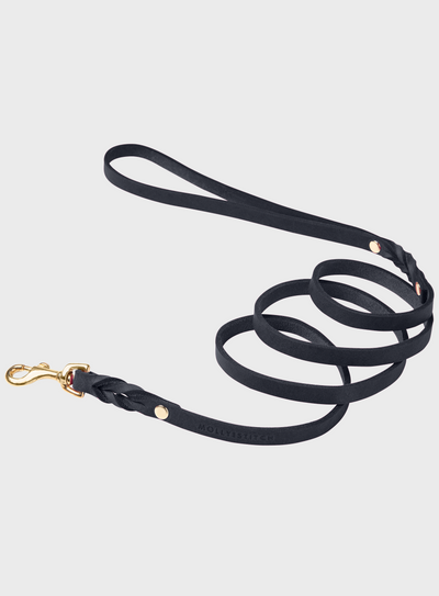 Butter Leather City Dog Leash - Navy Blue