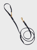 Butter Leather 3x Adjustable Dog Leash - Navy Blue