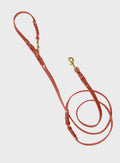 Butter Leather 3x Adjustable Dog Leash - Coral