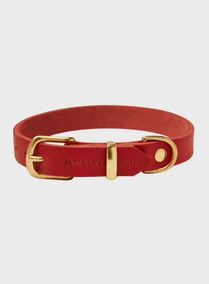 Butter Leather Dog Collar - Chili Red