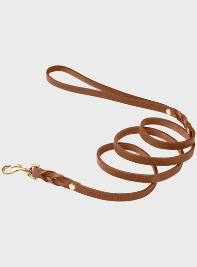 Butter Leather City Dog Leash - Sahara Cognac