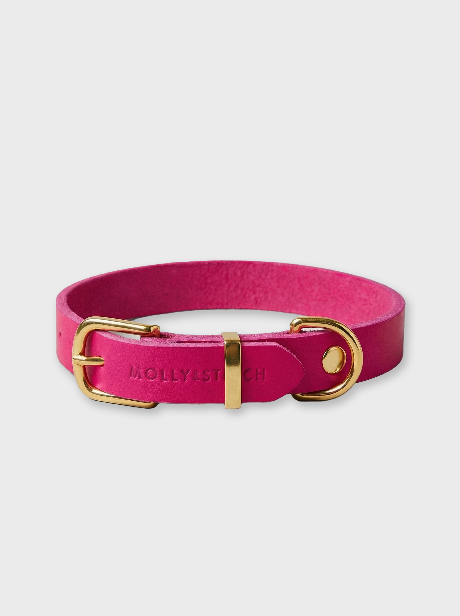 Butter Leather Dog Collar - Flamingo