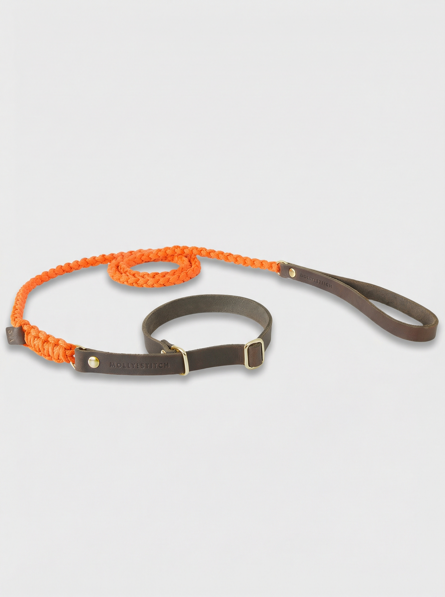 Touch of Leather Retriever Dog Leash - Pumpkin