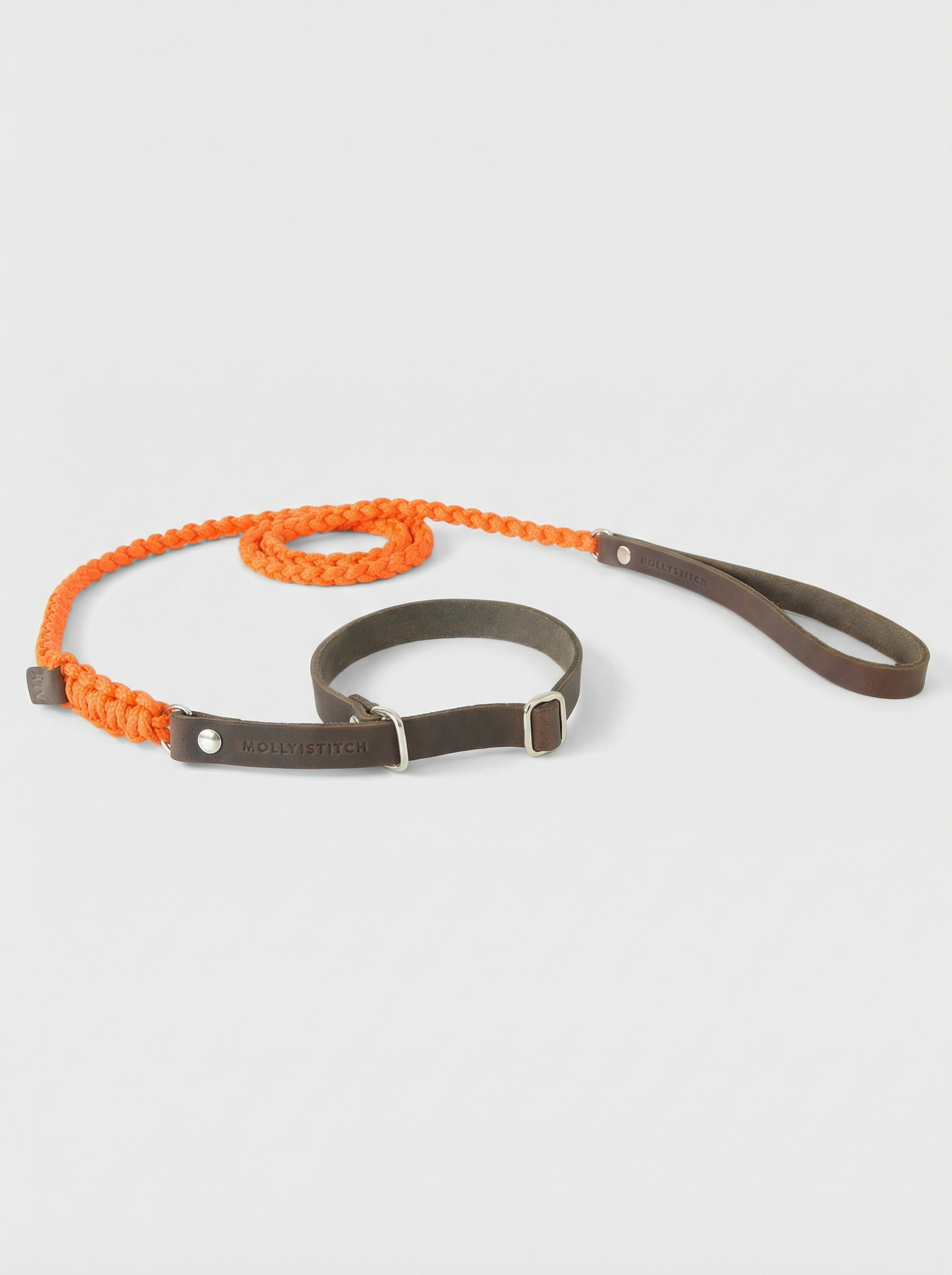Touch of Leather Retriever Dog Leash - Pumpkin