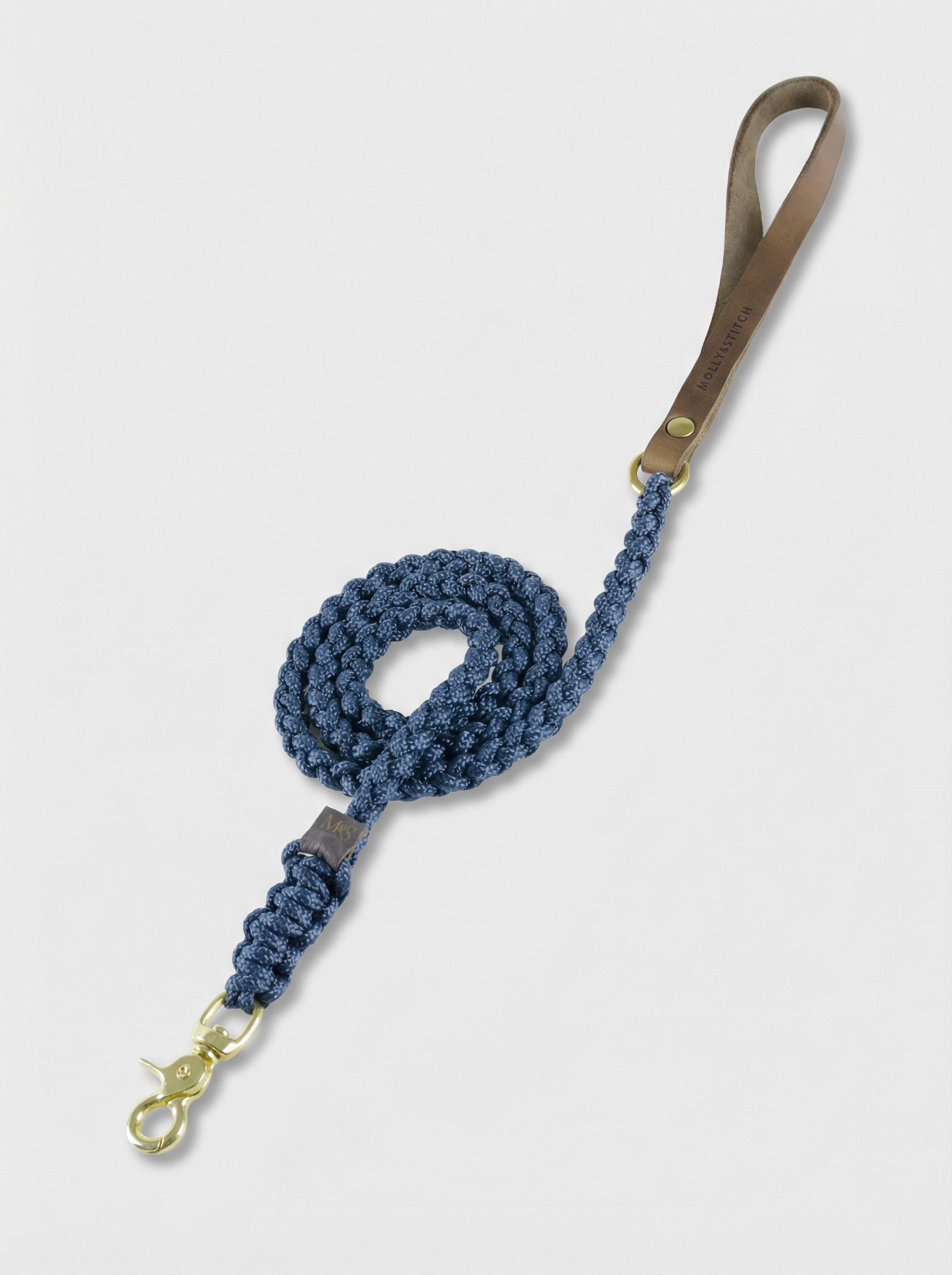 Touch of Leather Dog Leash - Navy