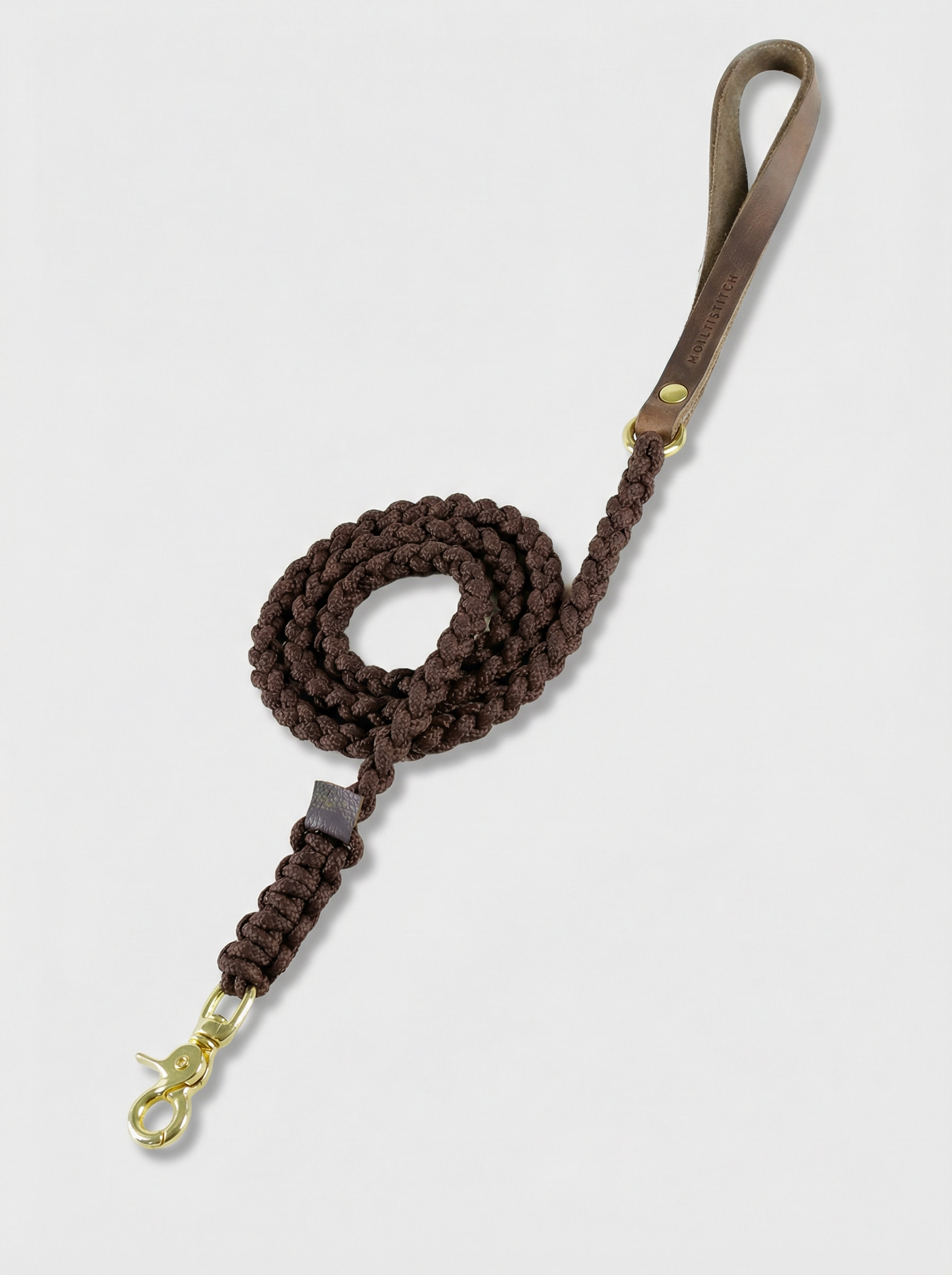 Touch of Leather Dog Leash - Chocolate