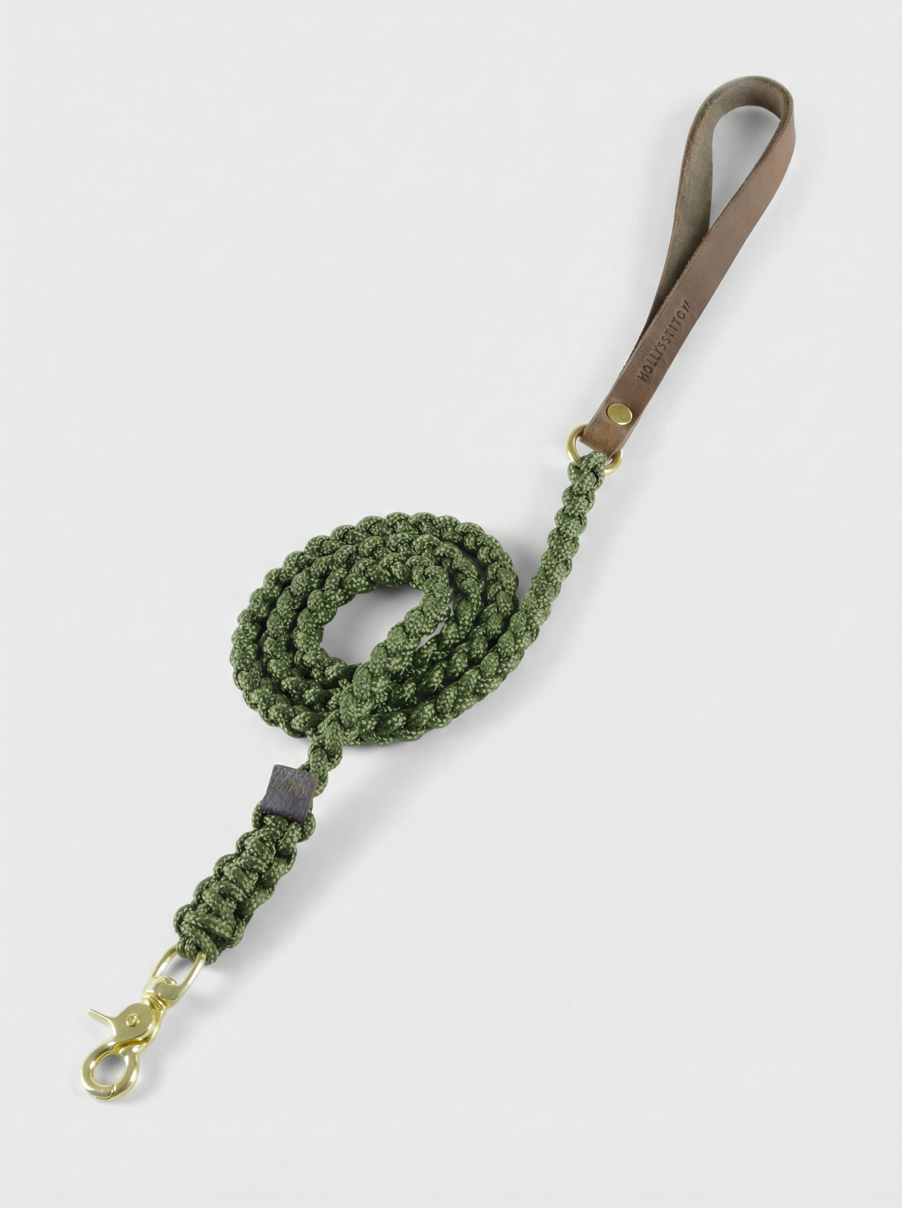 Touch of Leather Dog Leash - Military