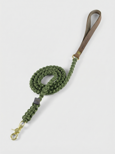 Touch of Leather Dog Leash - Military