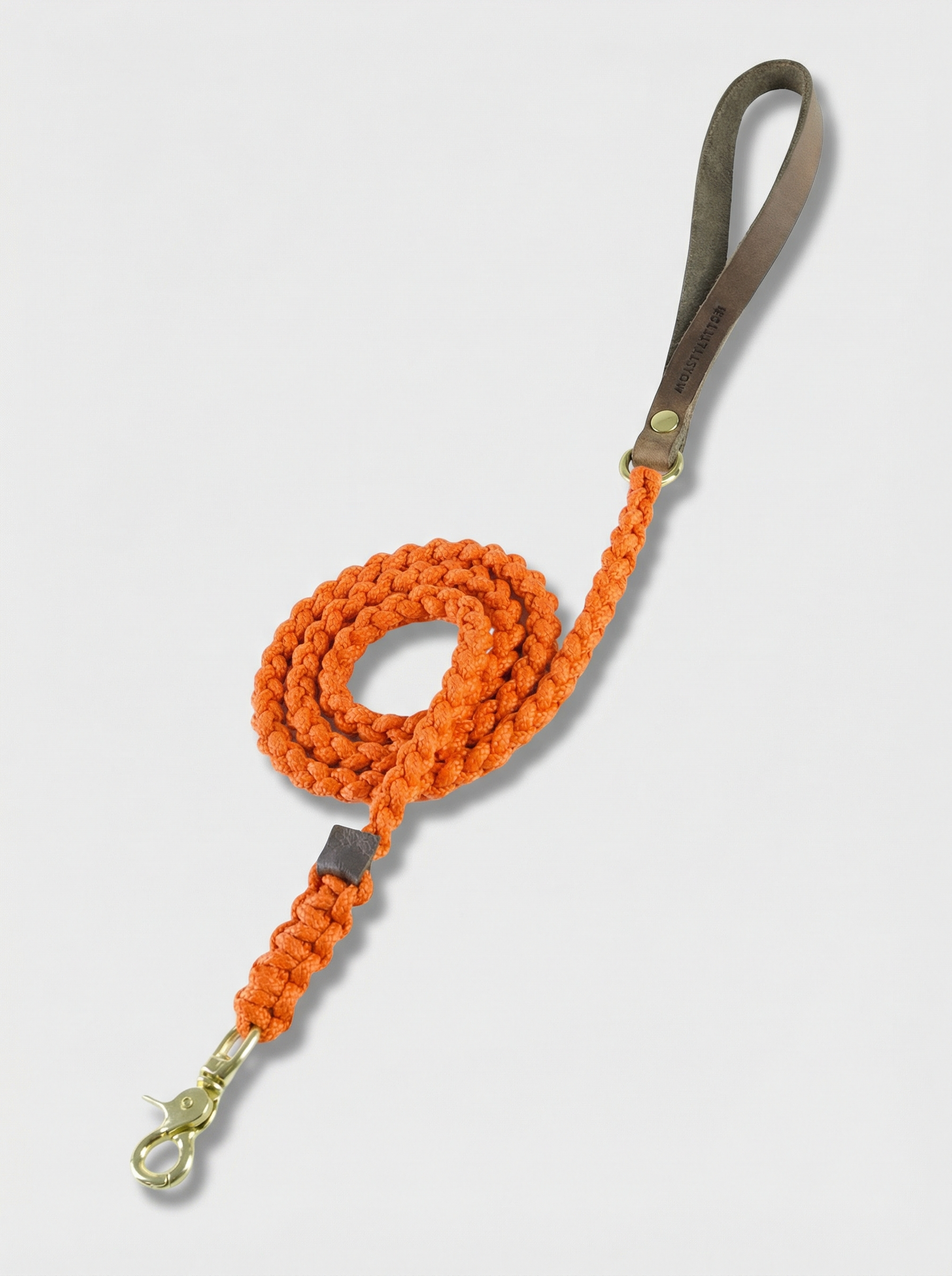 Touch of Leather Dog Leash - Pumpkin