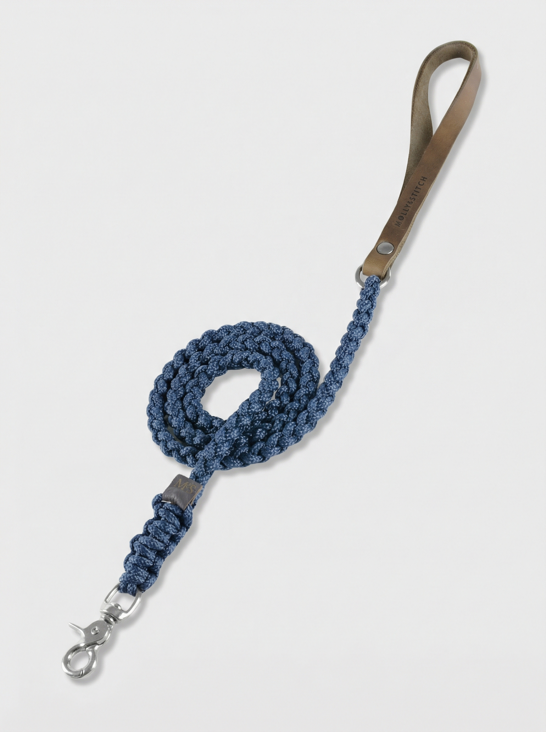 Touch of Leather Dog Leash - Navy