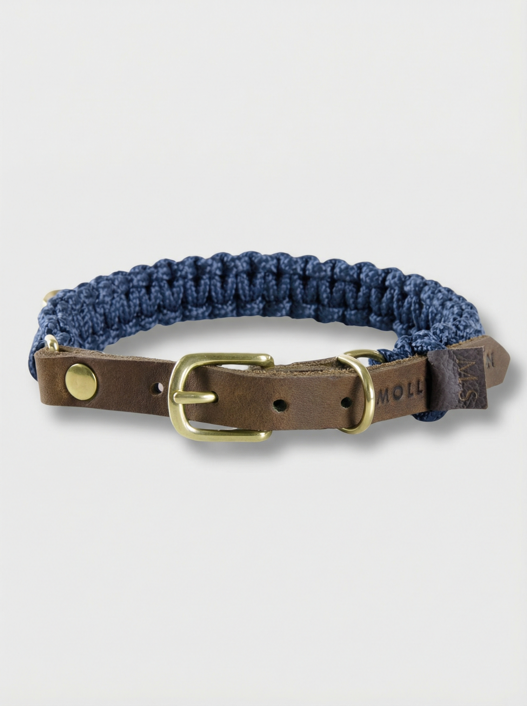 Touch of Leather Dog Collar - Navy