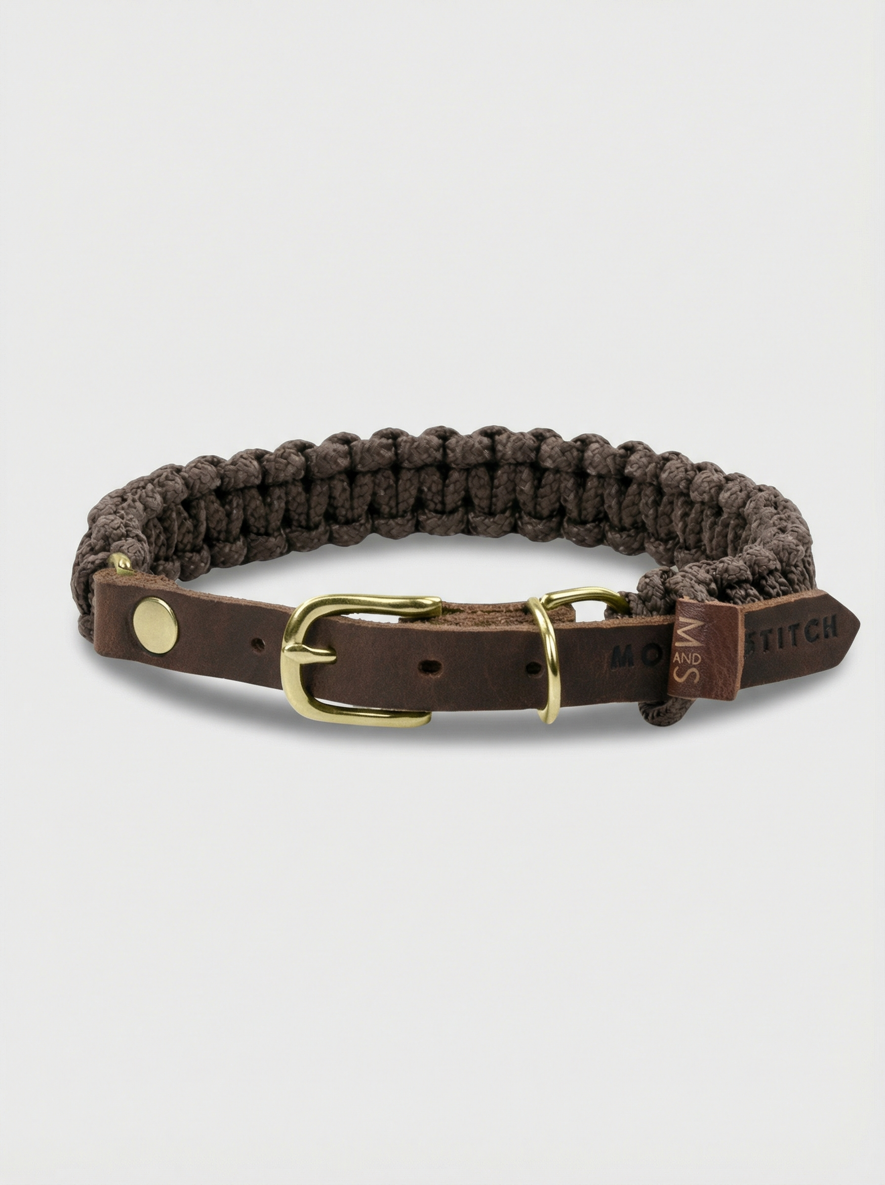 Touch of Leather Dog Collar - Chocolate