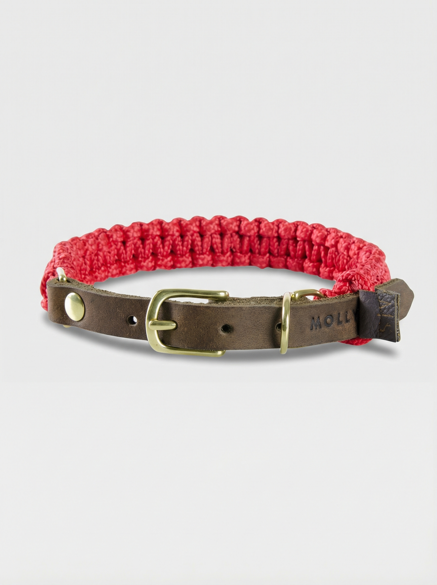 Touch of Leather Dog Collar - Lipstick