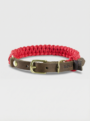 Touch of Leather Dog Collar - Lipstick