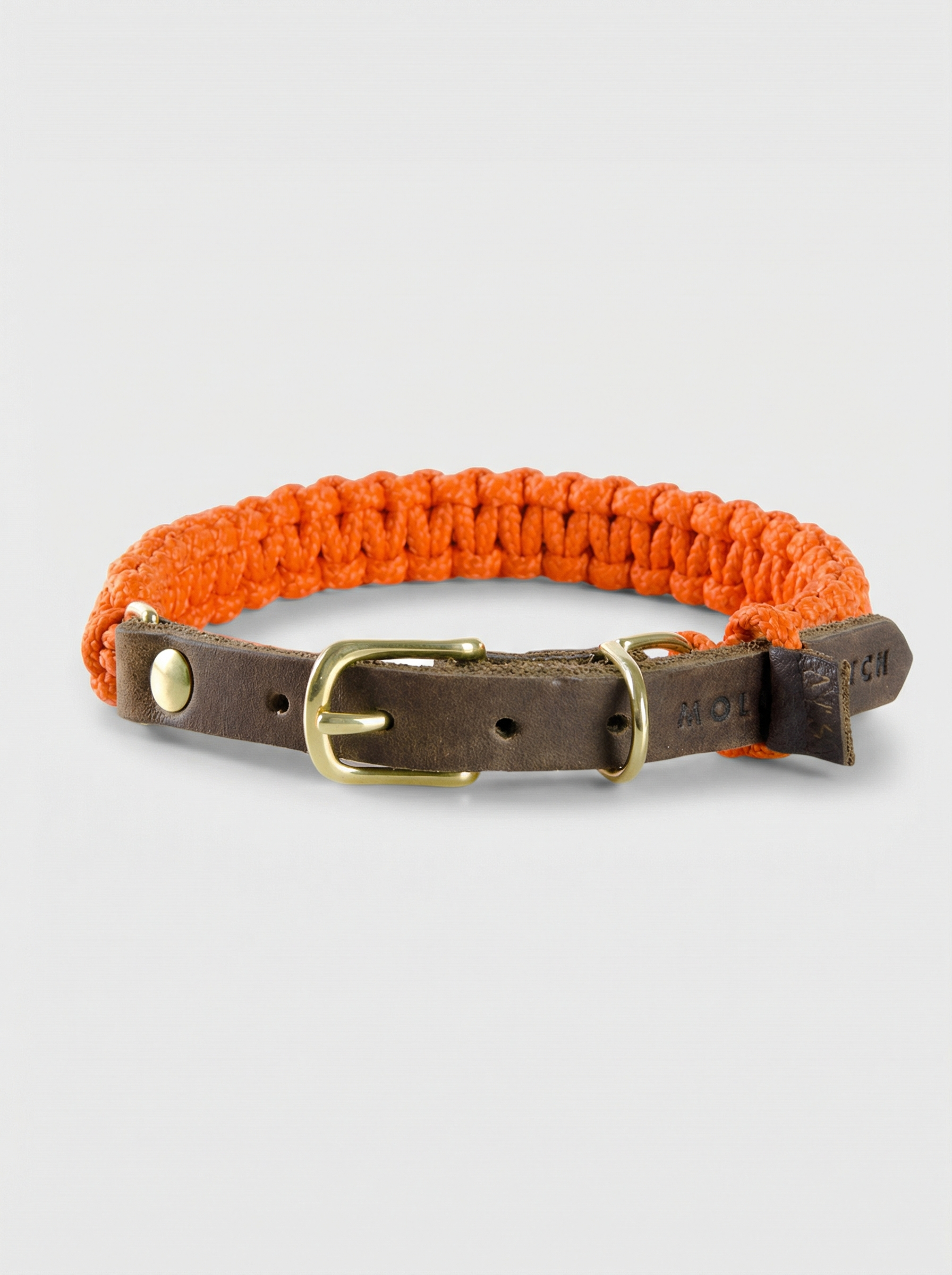 Touch of Leather Dog Collar - Pumpkin