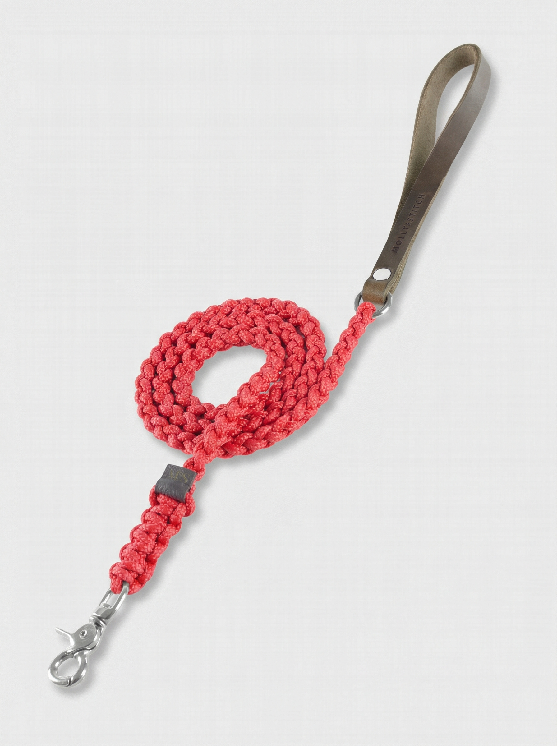 Touch of Leather Dog Leash - Lipstick