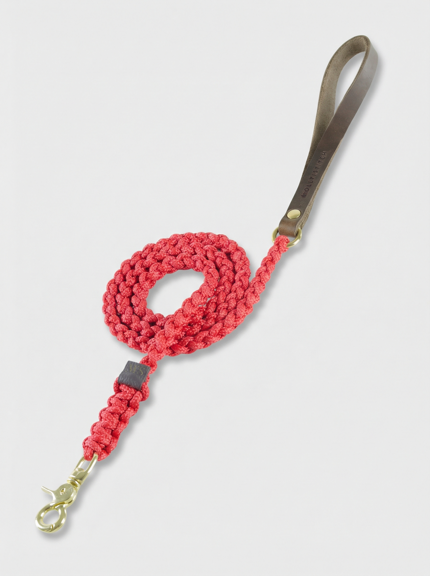 Touch of Leather Dog Leash - Lipstick