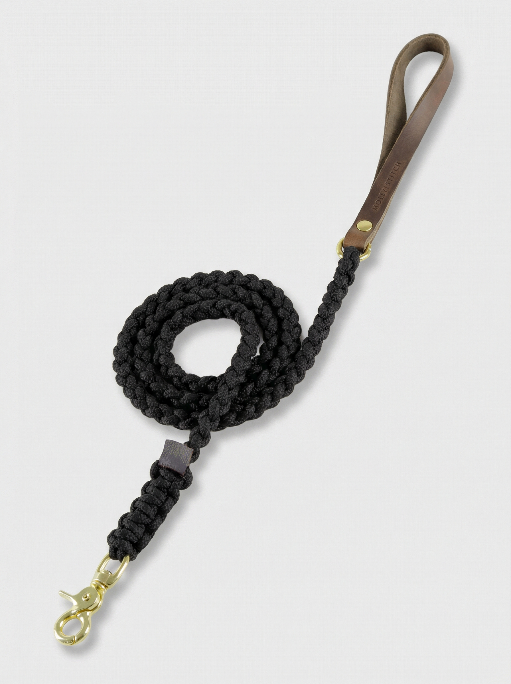 Touch of Leather Dog Leash - Nero