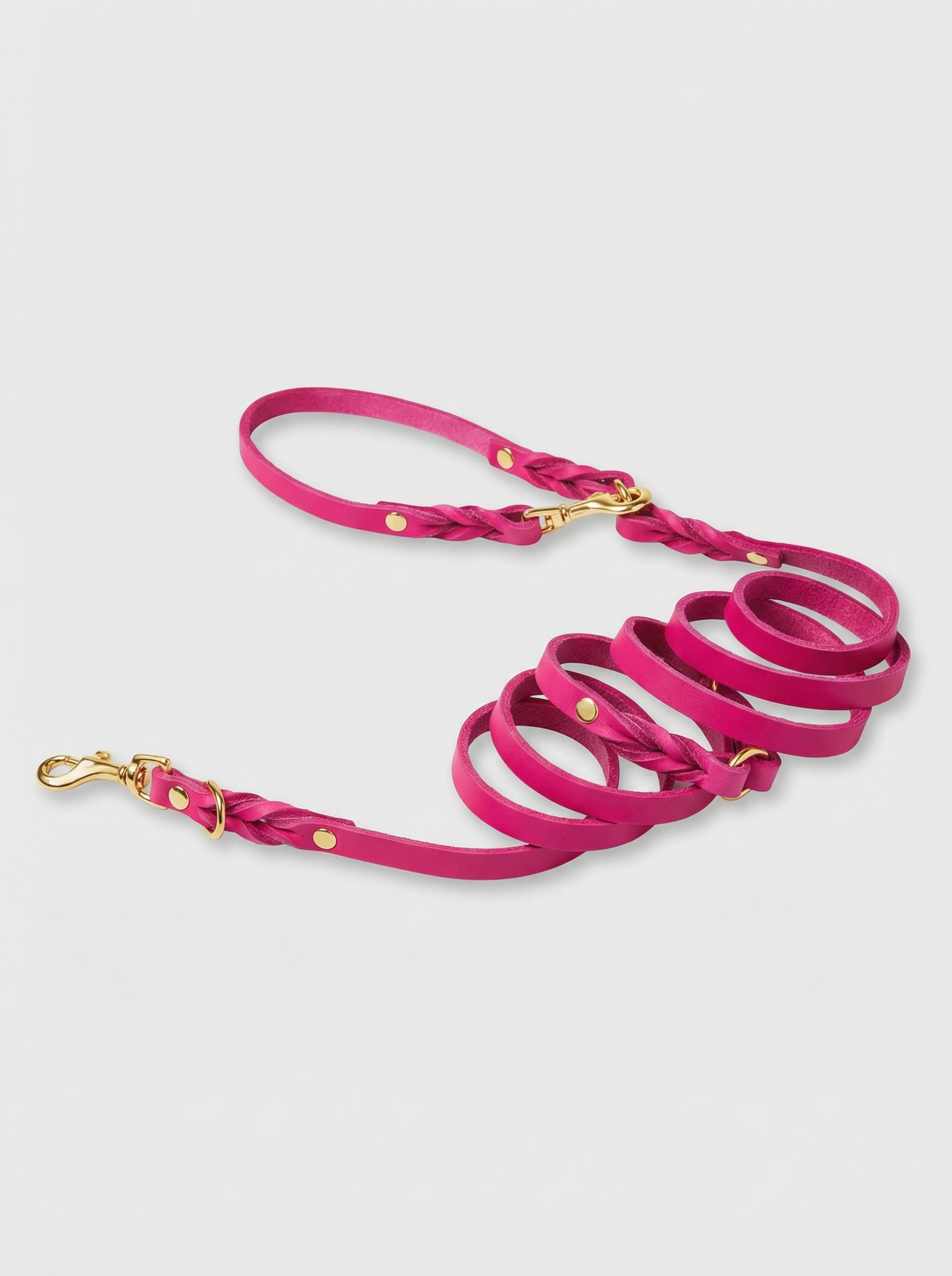 Butter Leather 3x Adjustable Dog Leash - Flamingo