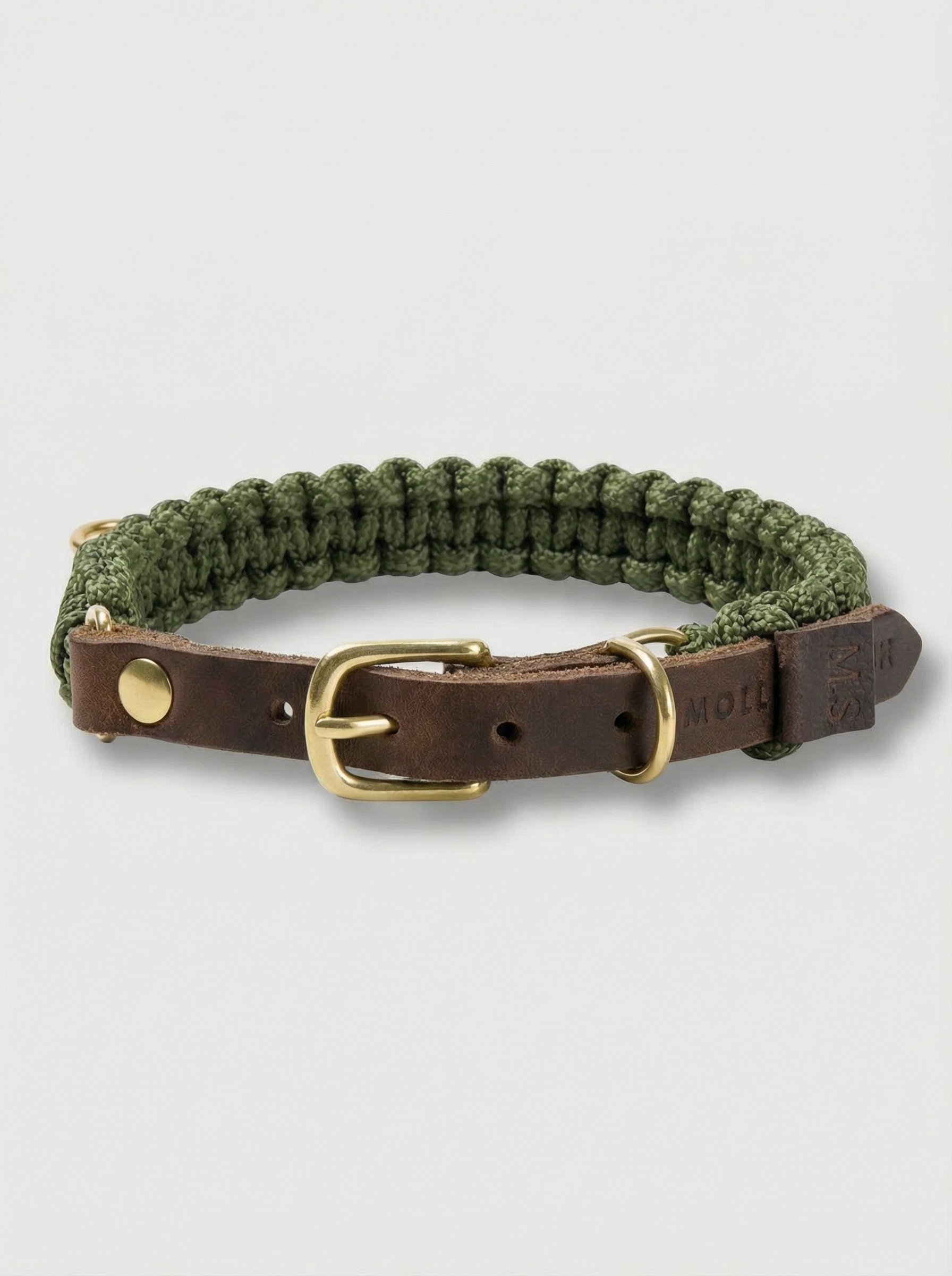Touch of Leather Dog Collar - Military