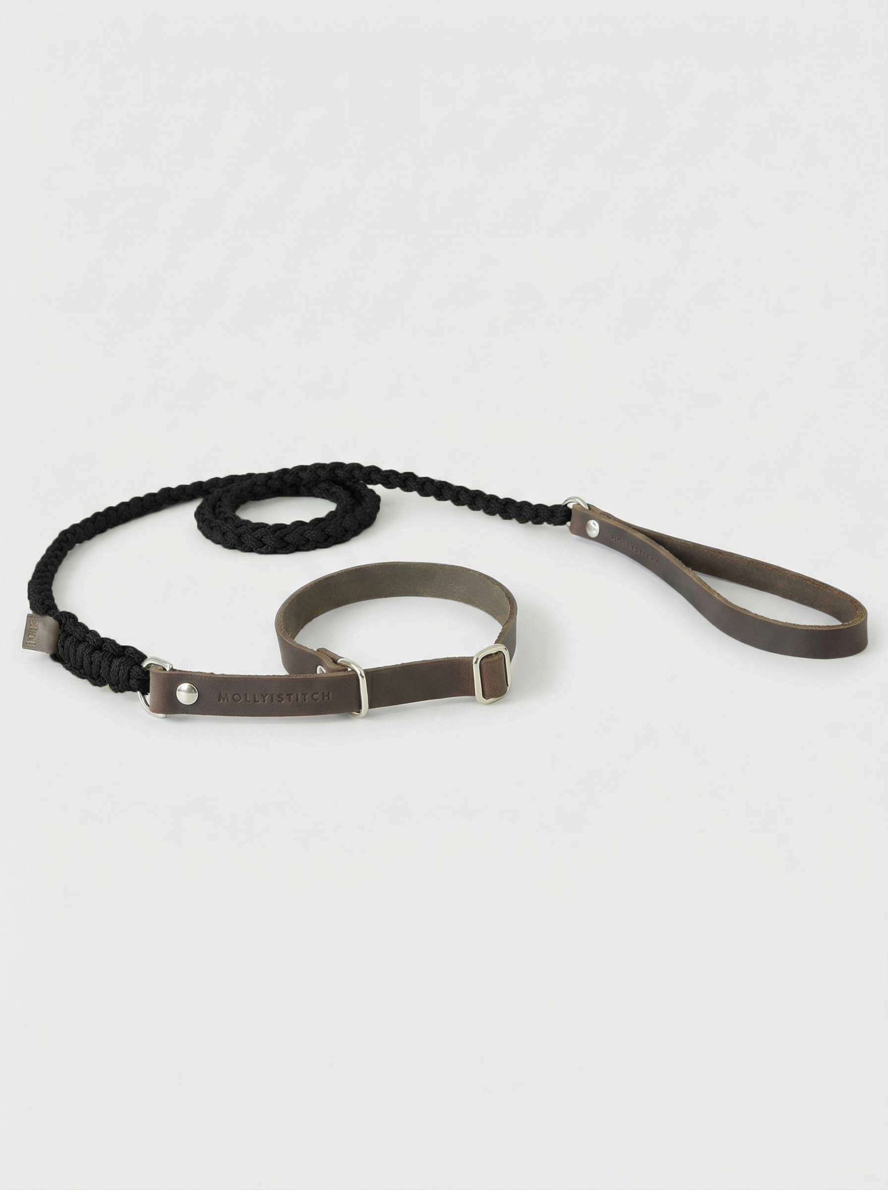 Touch of Leather Retriever Dog Leash - Nero